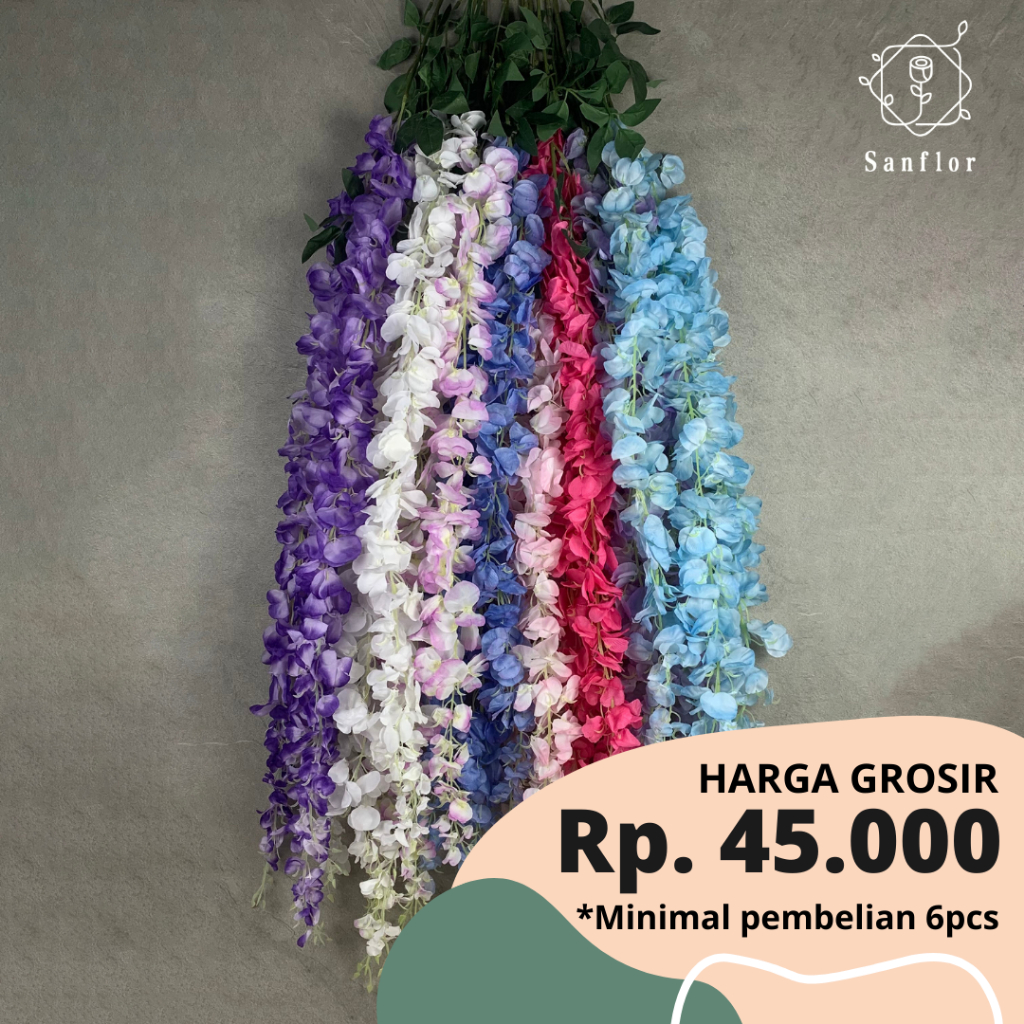 Jual Juntai Wisteria Cabang Cm Artificial Flower Bunga Buatan