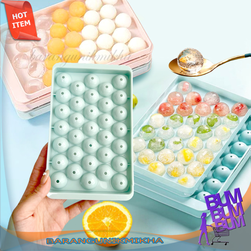 Jual Cetakan Es Mini Bulat 33 Slot Ice Ball Molds Agar Jelly Pencetak