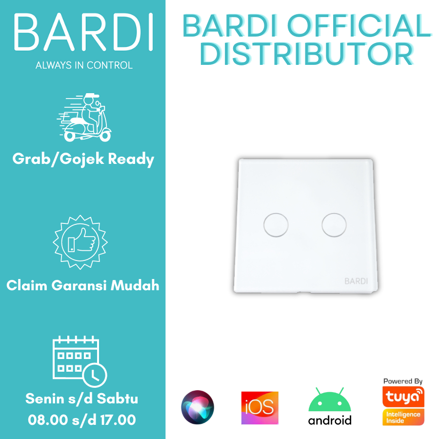 Jual Bardi Smart Wall Switch Saklar Pintar Touch WiFi Smart Home EU 2