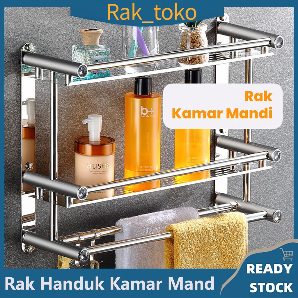 Jual Rak Kamar Mandi Dinding Rak Bumbu Dapur Stainless Steel Rak Tempel