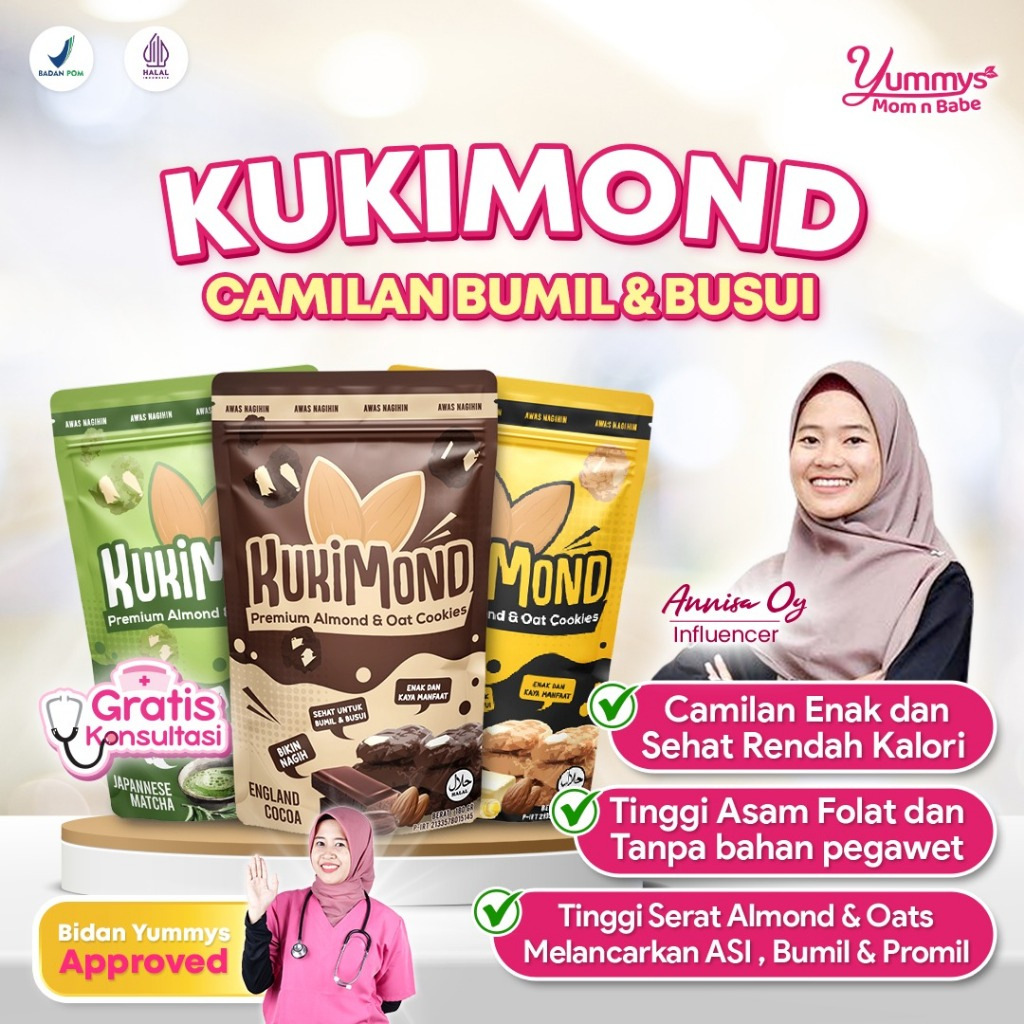 Jual Kukimond Camilan Almond Dan Oats Sehat Aman Untuk Bumil Dan