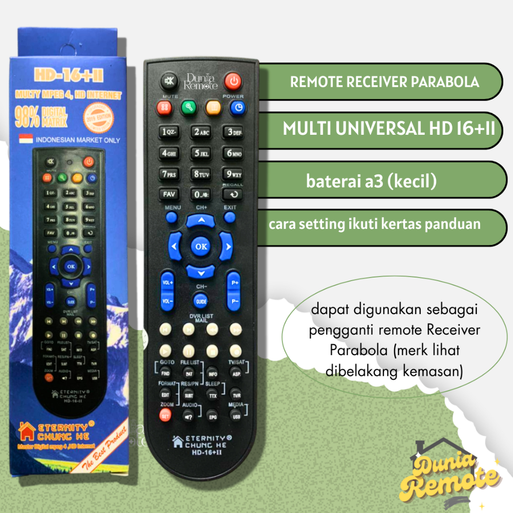 Jual Remot Remote Multi Receiver Parabola Hd Mpeg Master Hd Ii Tr