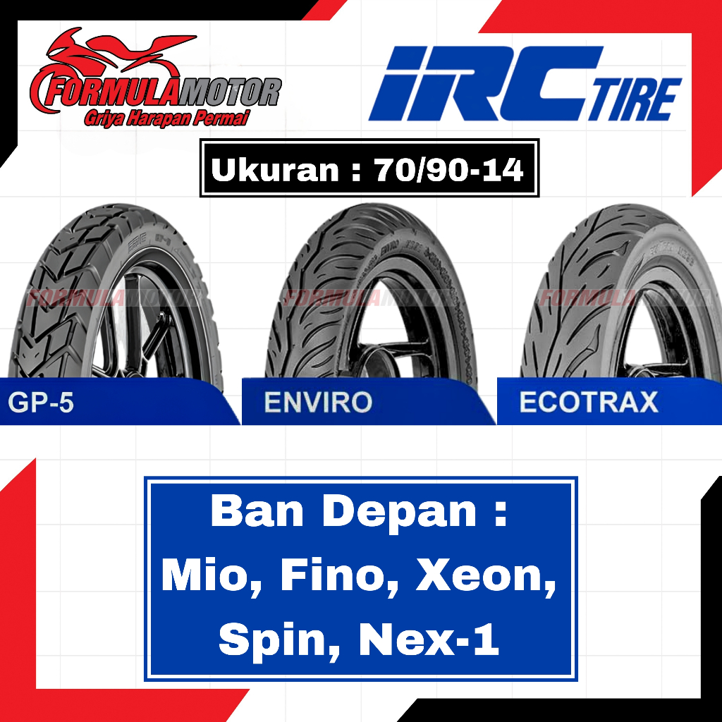 Jual Irc Ring Tubeless All Type Ban Depan Motor Mio Fino