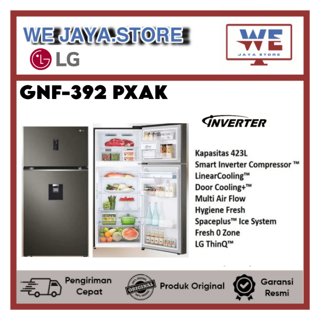 Jual KULKAS LG 2 PINTU GNF 392 PXAK Water DiSPENSER Shopee Indonesia