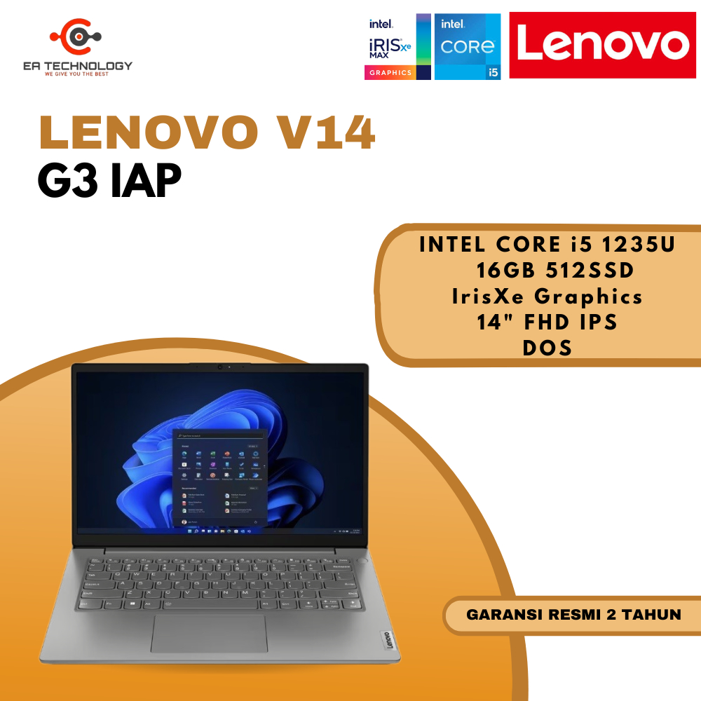 Jual LENOVO V14 G3 IAP Intel Core I5 1235U 16GB 512SSD IrisXe 14 FHD