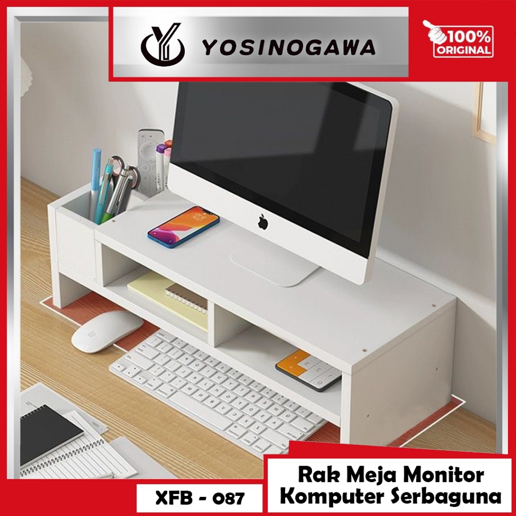 Jual YOSINOGAWA Rak Penyimpanan Kantor Monitor Desktop Multi Fungsi