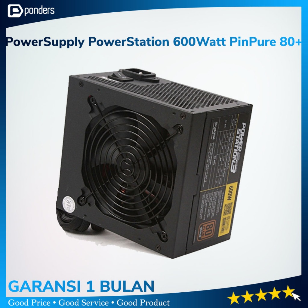 Jual PSU 600Watt 80 PowerSupply 600Watt 80 Merk PowerStation Pin