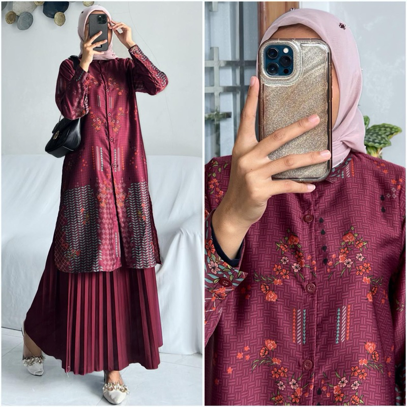 Jual Aprida Tunik By Zalfa Outfit Tunik Motif Etnik Premium Shopee