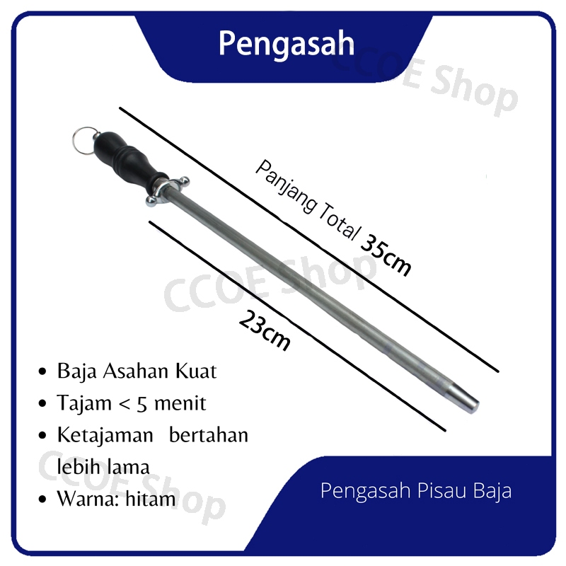 Jual Pengasah Pisau Dapur Honing Bar Sharpening Steel Baja Dengan