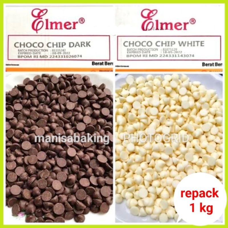 Jual Elmer Choco Chip Dark Repack Kg Coklat Chocochip Kerucut Chips