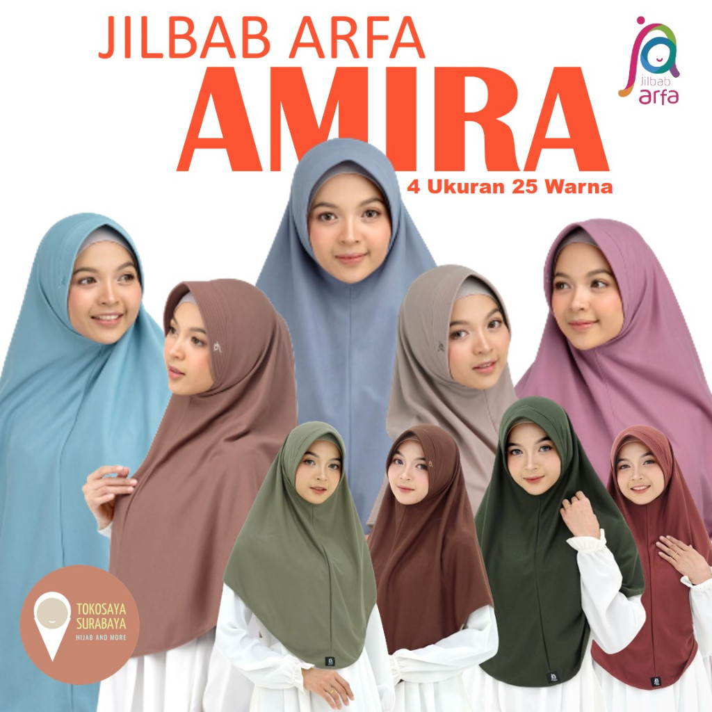 Jual Amira Jilbab Arfa Afra Ukuran M L Xl Jumbo Bergo Antem Anti