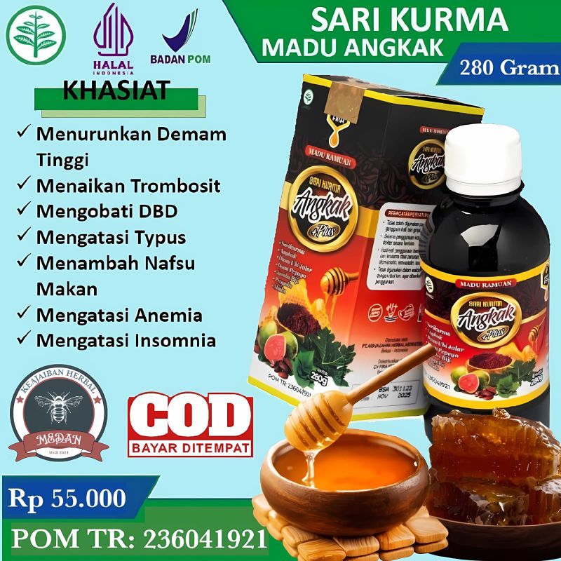 Jual Sari Kurma Madu Angkak Syifa Plus Gr Atasi Demam Berdarah