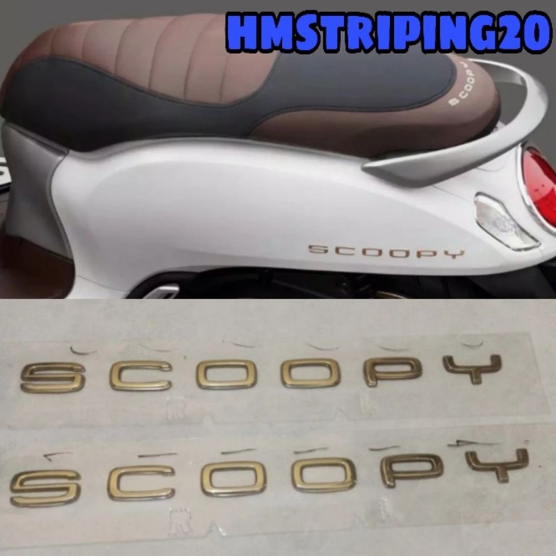 Jual Emblem Logo Honda Scoopy Tahun Gold Emas Lis Body