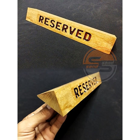 Jual Papan Tanda Meja Reserved Sign Board Dari Kayu Papan Meja