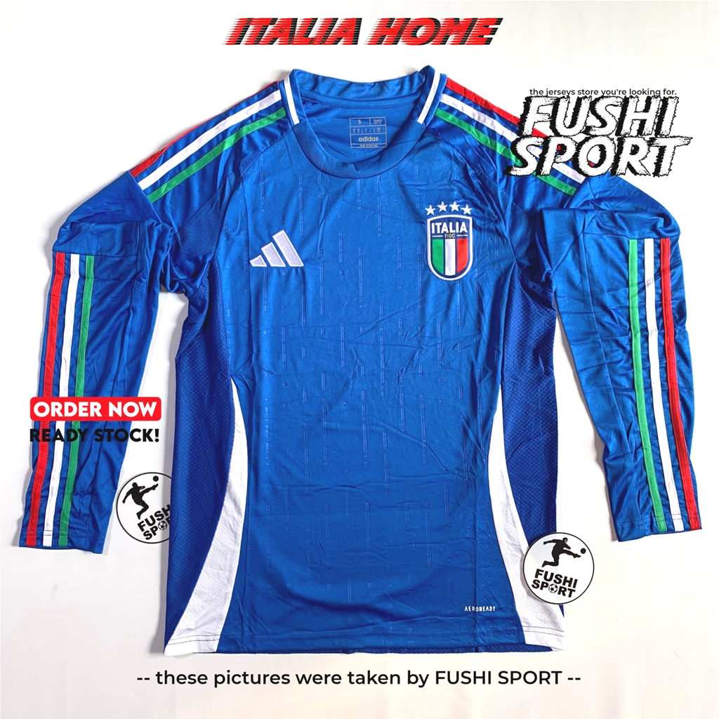 Jual Jersey Baju Bola Italia Home EU 2024 Lengan Panjang Long Sleeve