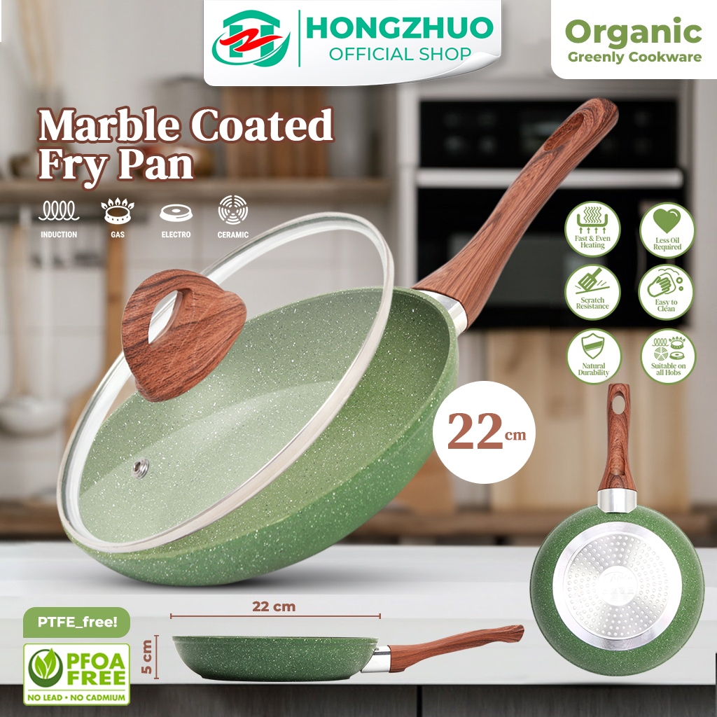 Jual Tifale By Hongzhuo Organic Greenly Cookware Fry Pan 22cm Marble