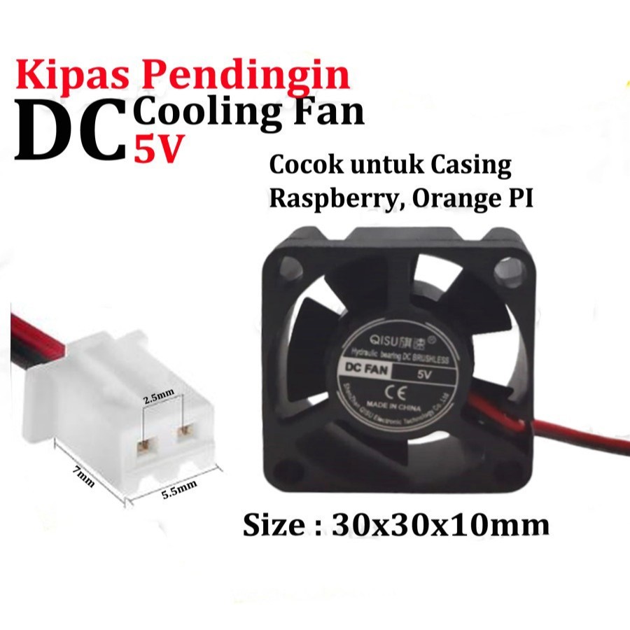 Jual KIPAS Cooling Fan 5v DC 3x3cm Pendingin Exhaust Brushless Motor