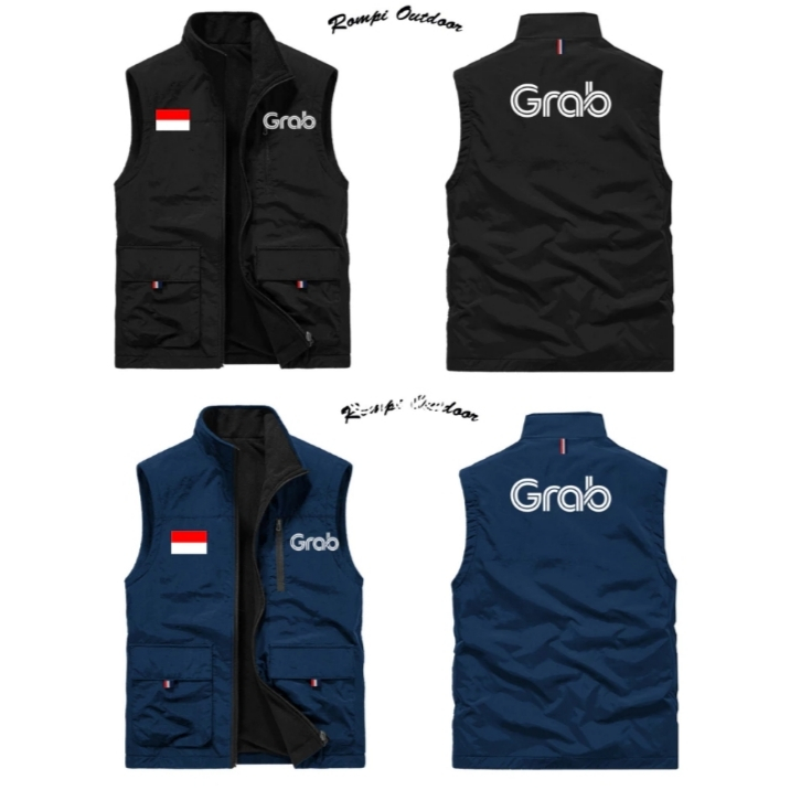 Jual Rompy Grab Rompi Outdoor Pria Jaket Rompi Jakey Grab Rompy