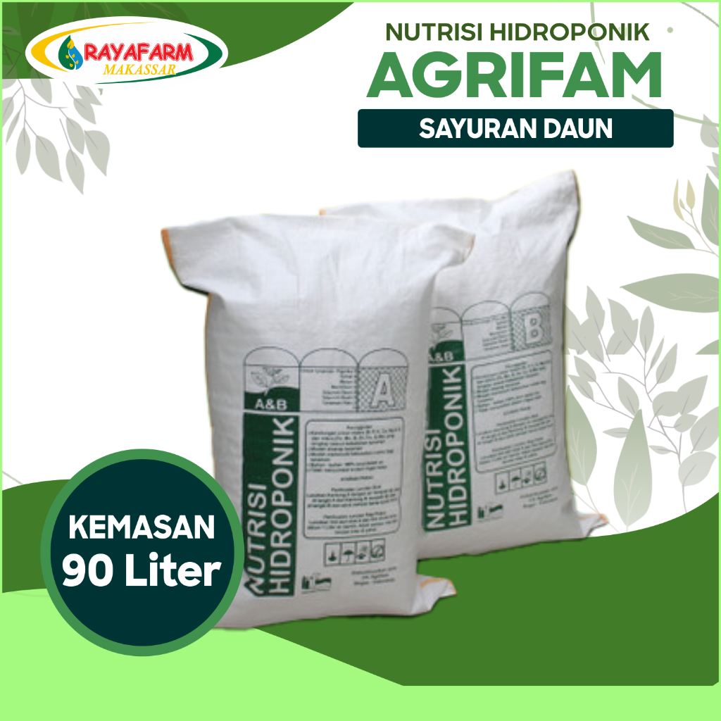 Jual Nutrisi Hidroponik AB Mix AGRIFARM Sayuran Daun 90 Liter Shopee