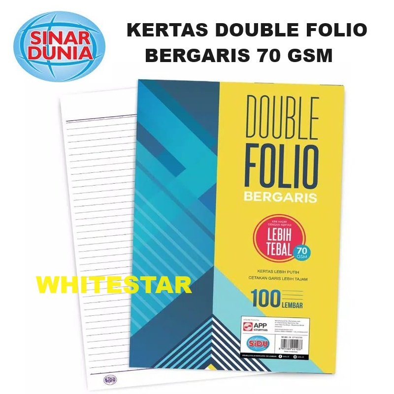 Jual Kertas Double Folio Bergaris Gsm Sinar Dunia Sidu Pack