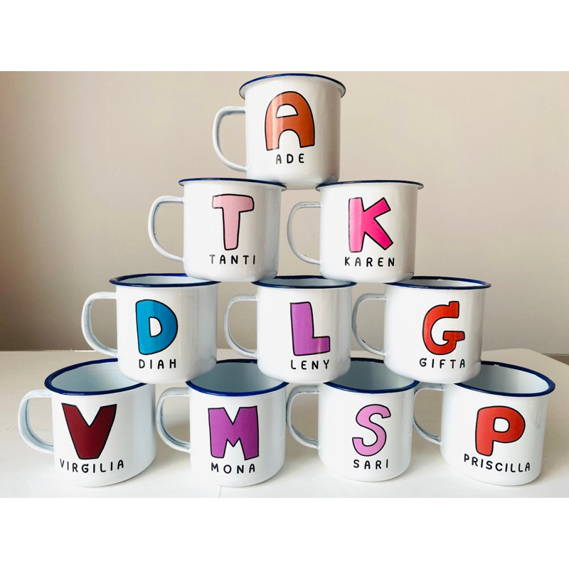 Jual Mug Gelas Enamel Custom Hampers Wisuda Perpisahan Bisa Satuan