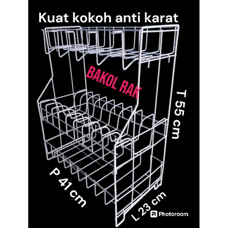 Jual Rak Piring Dapur Mini RPL 03 Susun 3 Dapur Wastafel Meja Dari