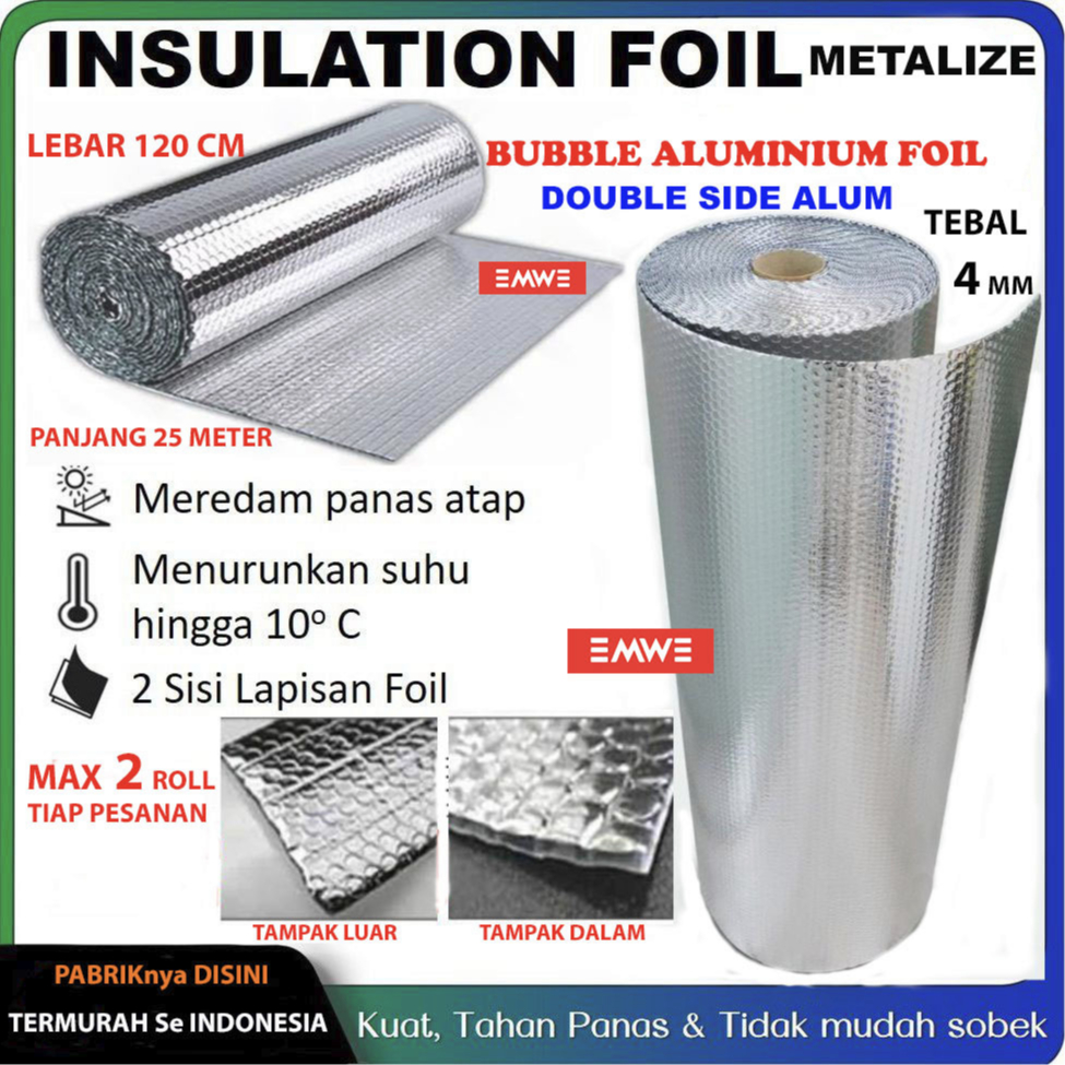 Jual Aluminium Foil Peredam Panas Atap Rumah Lapisan Insulasi Thermal