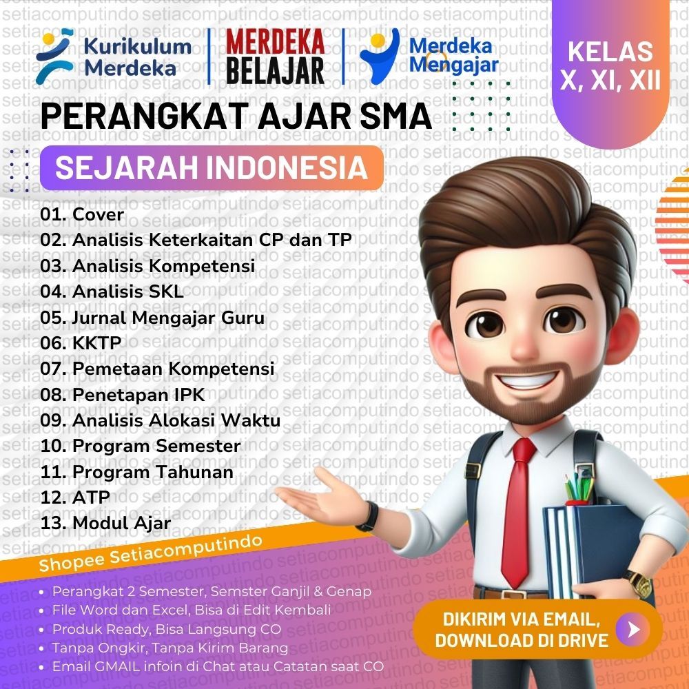 Jual Perangkat Ajar Sejarah SMA Kelas 10 11 12 X XI XII IKM Kumer