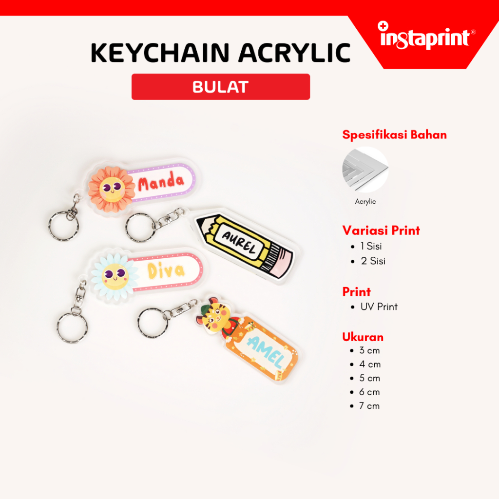 Jual Key Chain Gantungan Kunci Acrylic Bulat 3 Mm Custom Gantungan