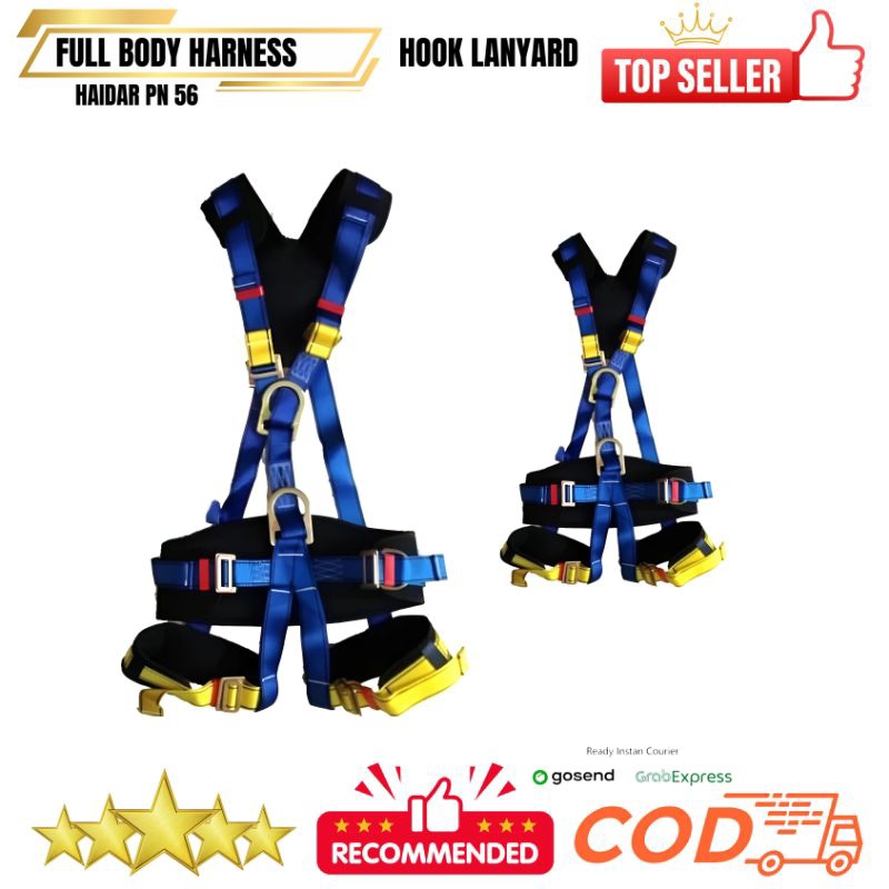 Jual Full Body Harness Haidar PN 56 Plus Double Hook Lanyard Absorber