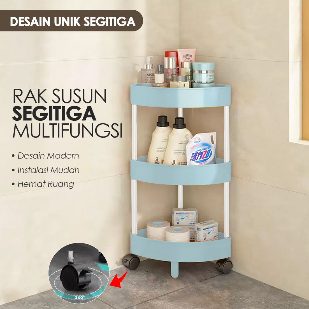 Jual Rak Tingkat Korea Rak Toilet Rak Kamar Mandi Rak Trolli Sudut