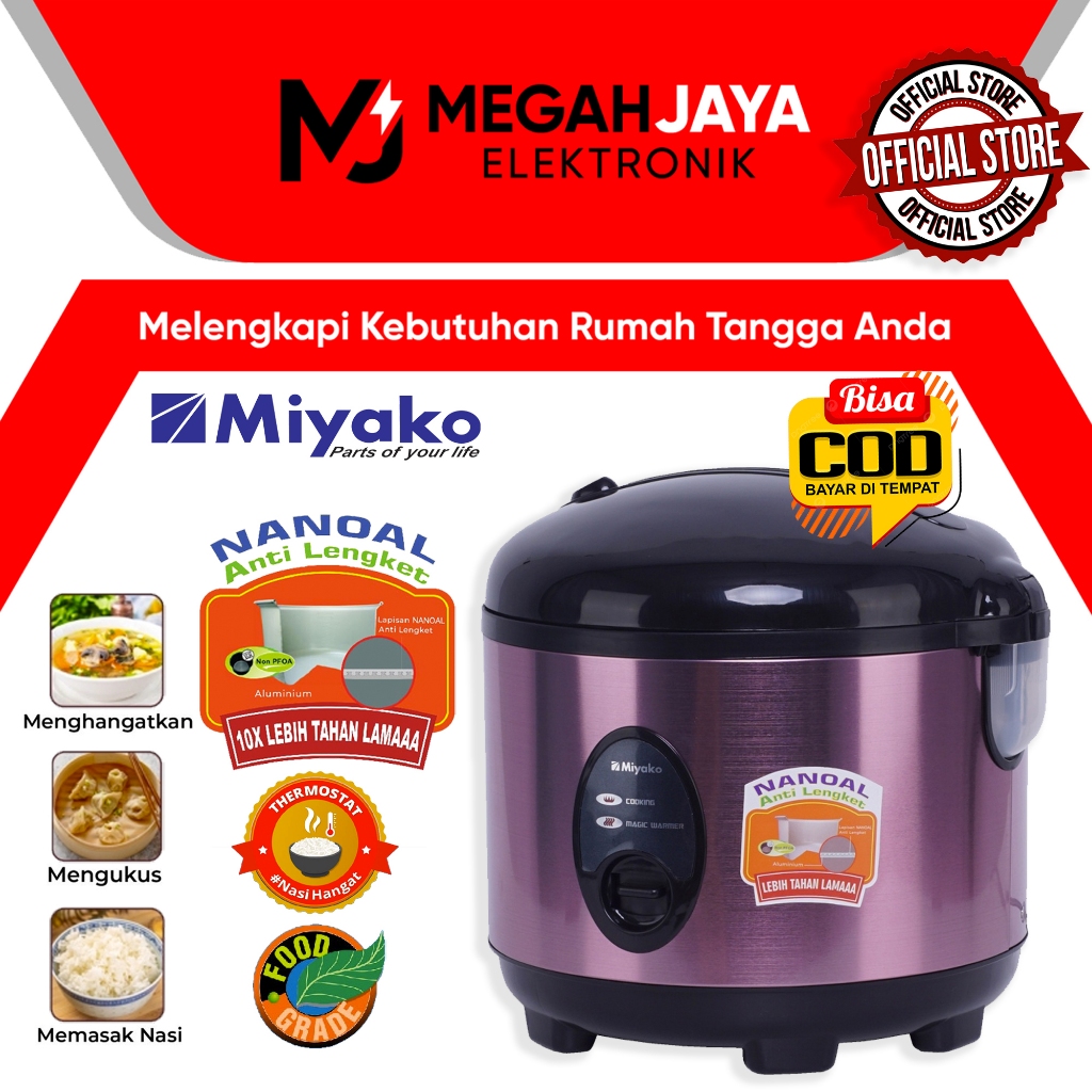 Jual COD READY RICE COOKER MAGIC MIYAKO MCM 508 SBC ANTI