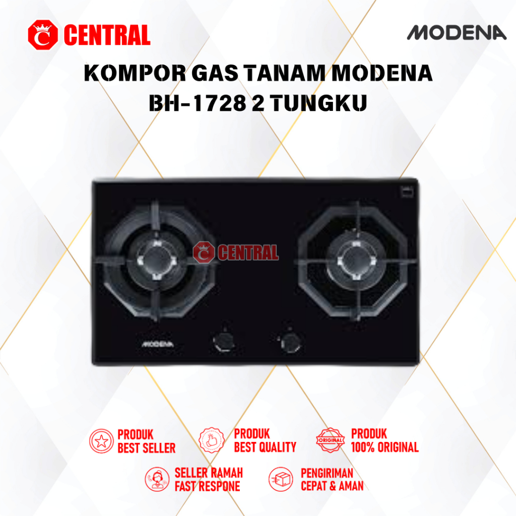 Jual Kompor Gas Tanam Modena Bh Tungku Kaca Bh Tungku