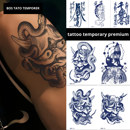 Jual Premium Tattoo Temporary Tulisan Kanji Ular Naga Barong Leak