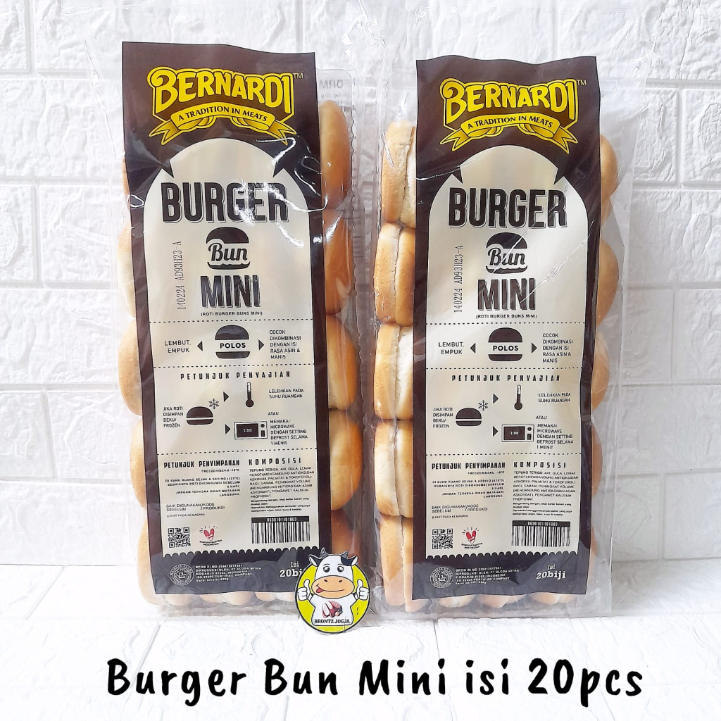 Jual BERNARDI ROTI BURGER BUN MINI 500GR ISI 20 FROZEN FOOD BRONTZ