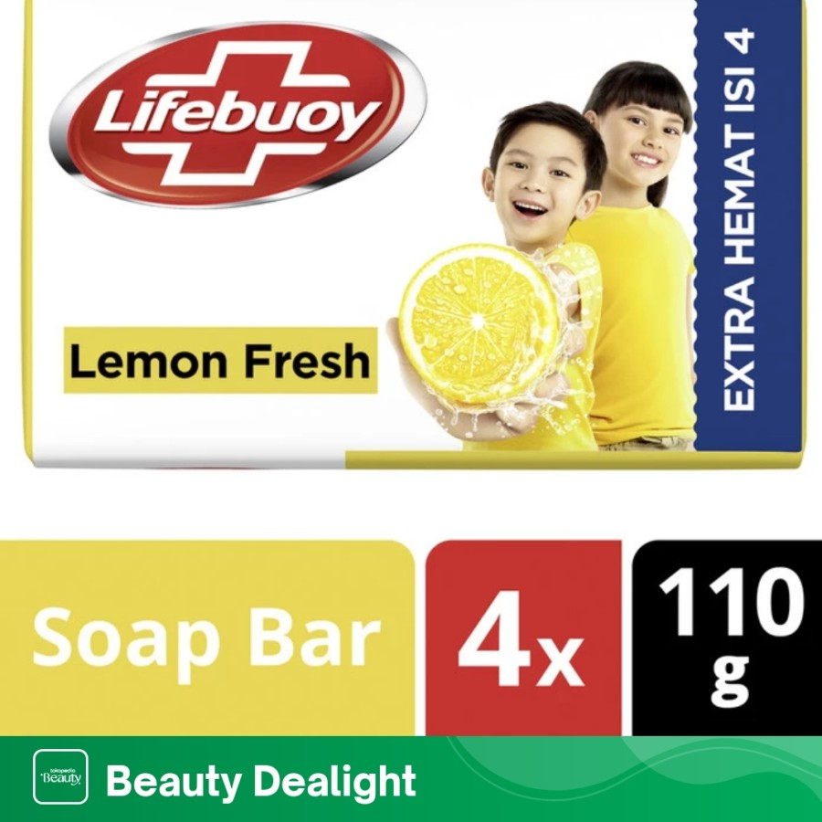 Jual Lifebuoy Sabun Mandi Batang Antiseptic Lemon Fresh 110 Gram Isi 4