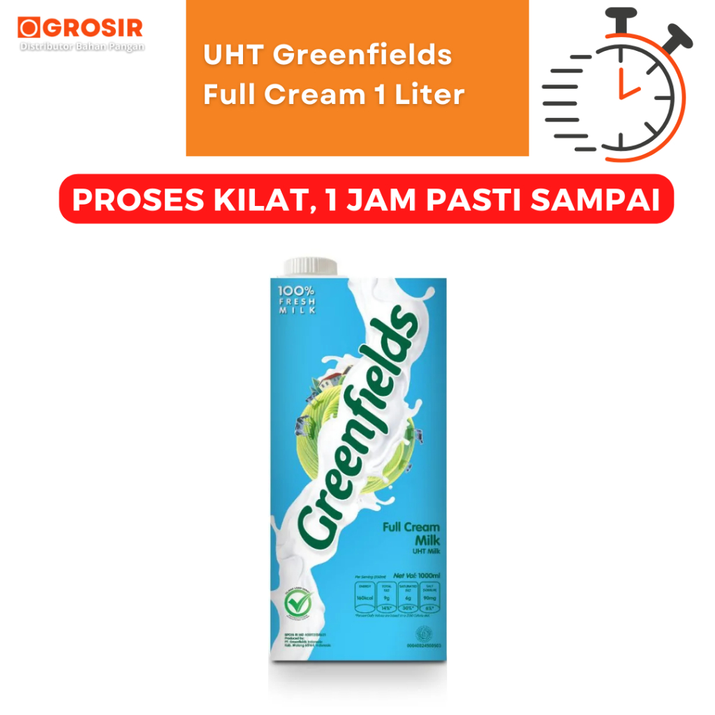 Jual Susu Greenfields UHT Full Cream 1000 Ml Plain Shopee Indonesia