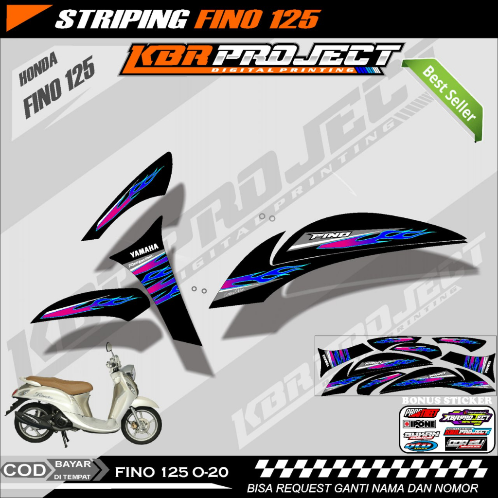 Jual Fino Stiker Striping Premium Motor Keren Lis Variasi Fino