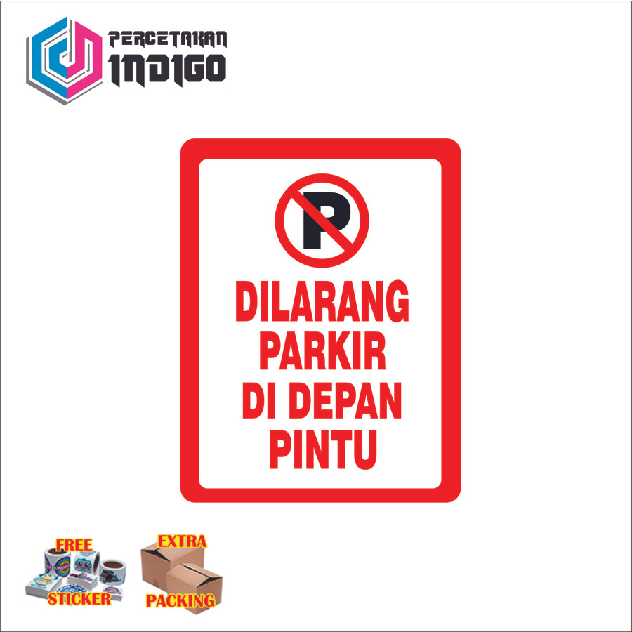 Jual Plat Alumunium Rambu Dilarang Parkir Di Depan Pintu Type A