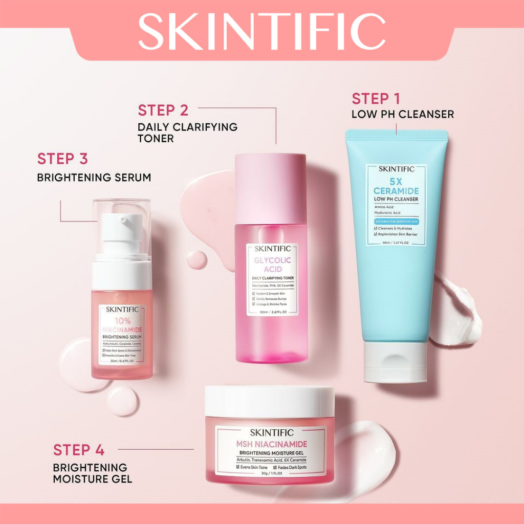 Jual Skintific Pcs Glowing Set Msh Niacinamide Brightening Moisturizer