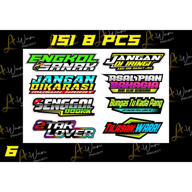 Jual Stiker Sticker Kata Kata Racing Lucu Pack Paket Original Isi Pcs