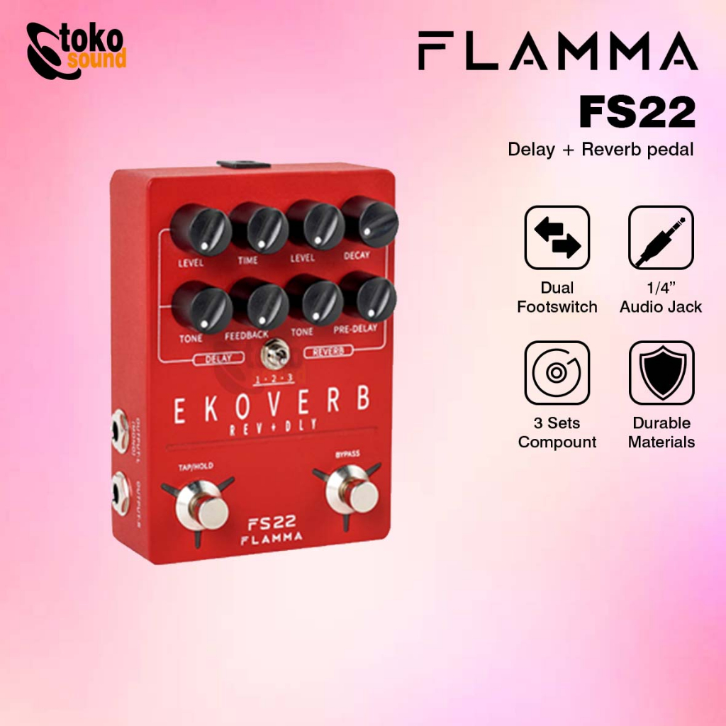 Jual Flamma Fs Fs Ekoverb Guitar Stereo Dual Reverb Delay Fx Pedal