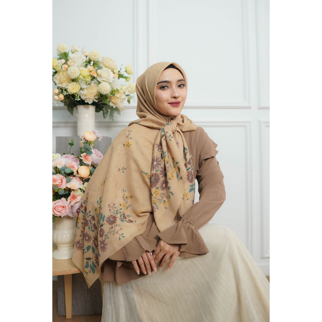 Jual LOUISALUNA Lashira Series Hijab Voal Segiempat Jilbab Motif