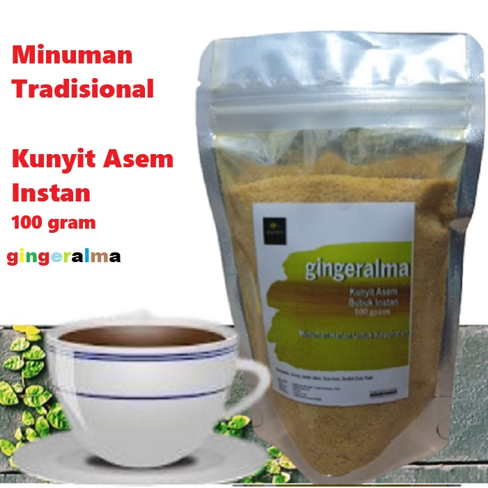 Jual Minuman Tradisional Kunyit Asem Instan 100 Gram Gingeralma