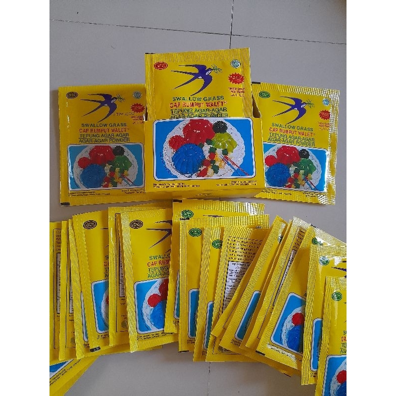 Jual Agar Agar Swallow Warna Hijau Merah Coklat Per Sachet 7 Gram