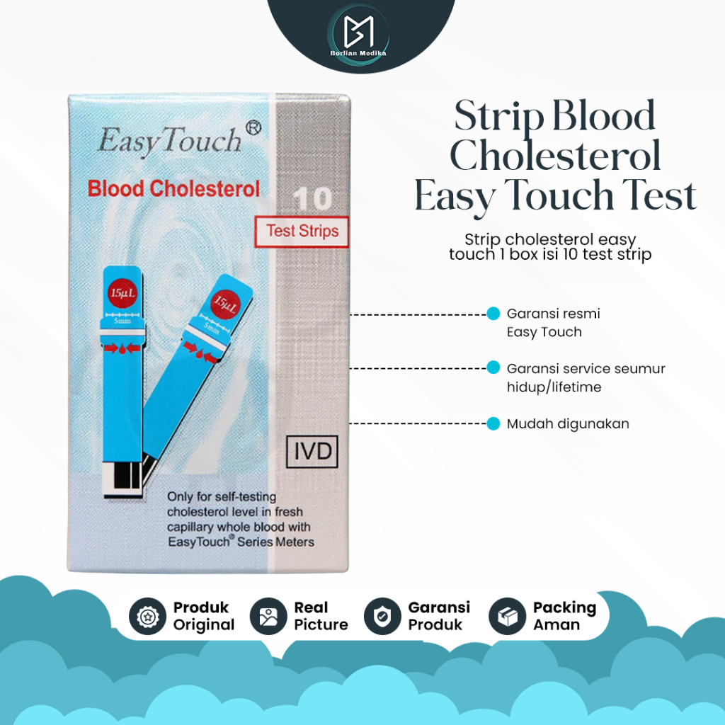 Jual Strip Blood Cholesterol Easy Touch Test Strip Pengecekan