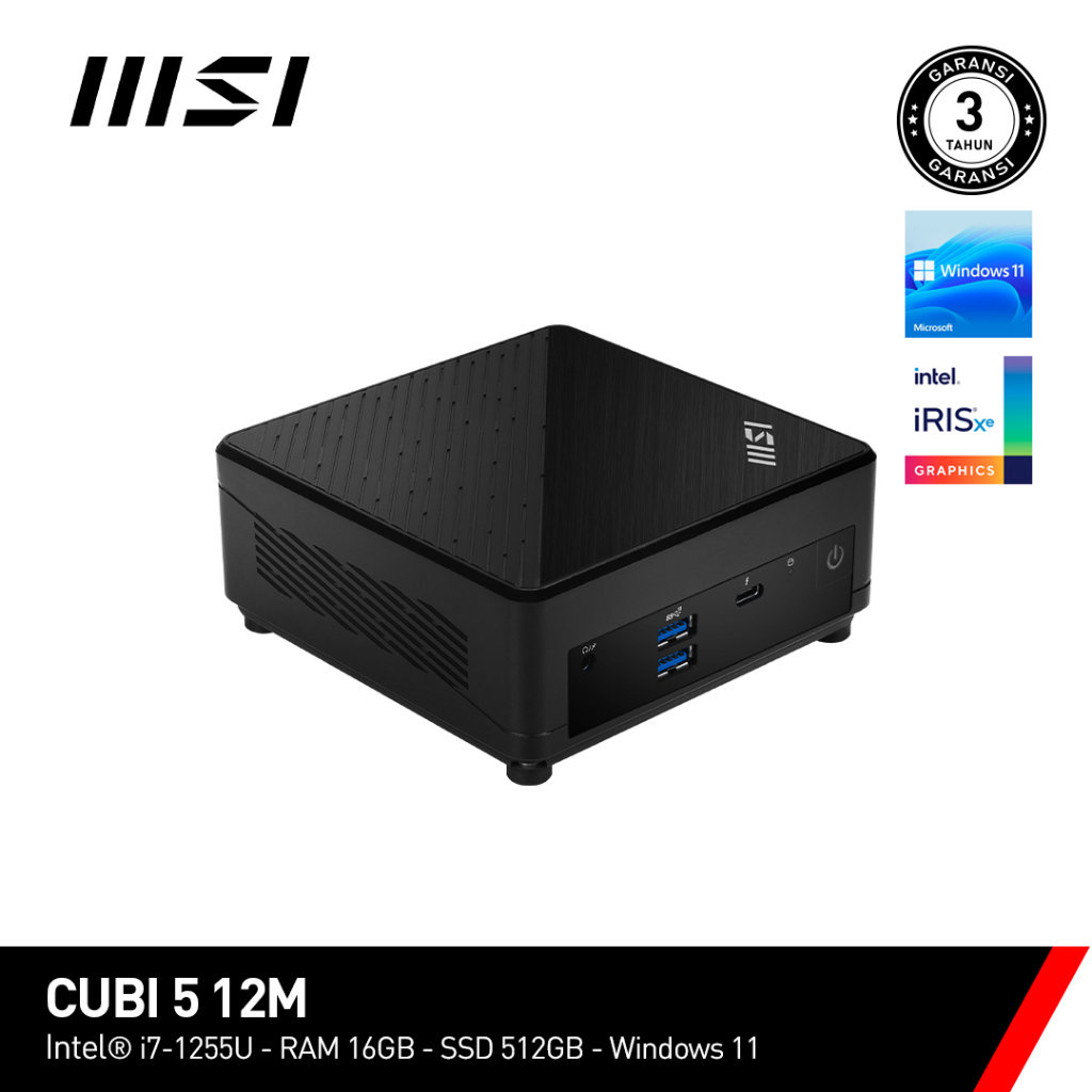 Jual MSI Mini Pc Cubi 5 12M I7 1255U 16GB SSD 512GB Windows 11 Pro