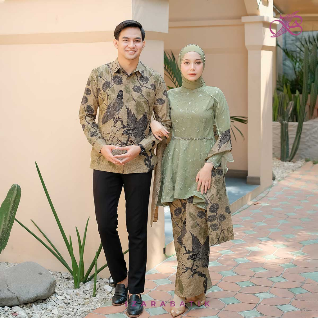 Jual Diana Sage Setelan Baju Kebaya Batik Modern Couple Wisuda