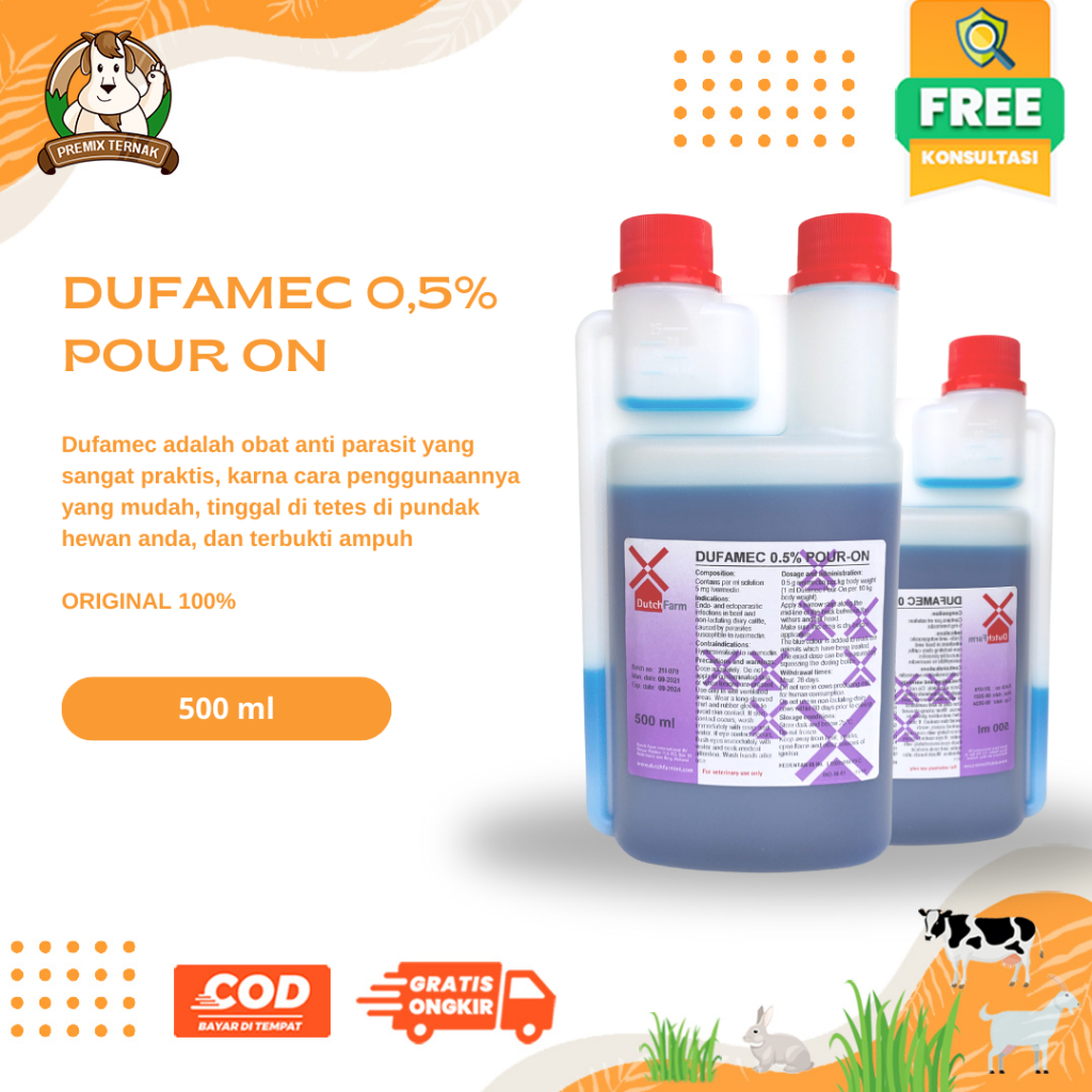 Jual Dufamec Pour On Ml Obat Kutu Gudig Scabies Tetes Punggung