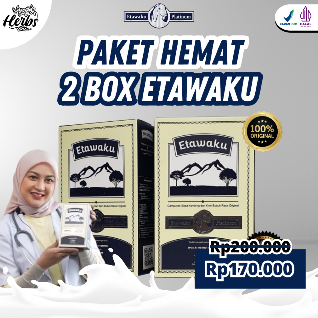 Jual Paket Hemat 2 Box ETAWAKU PLATINUM Susu Kambing Etawa Murni